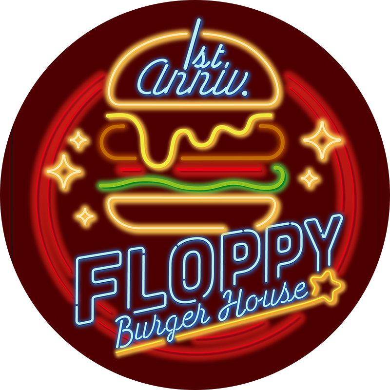 FLOPPY Burger House 1st Anniversaryステッカーグラフィック