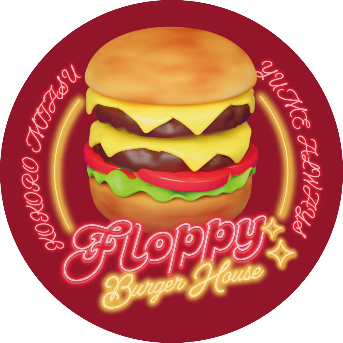 FLOPPY Burger House 2nd Anniversaryステッカーグラフィック